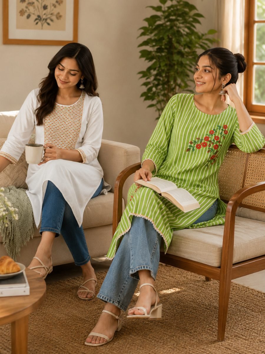 Women's Casual Cotton Kurtis Combo | Soft Fabric Printed Styles