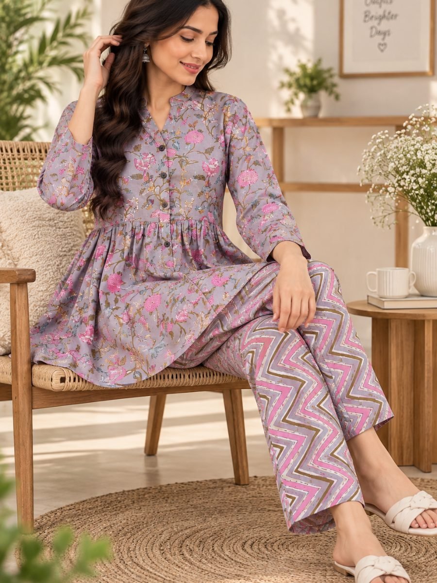 Peplum Top & Pant Co-ord Set