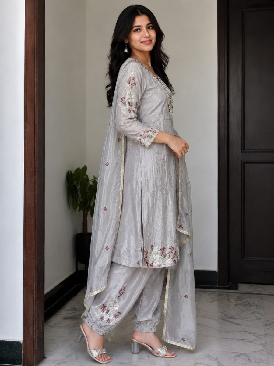 Chaandni Farshi Embroidered Chinon Suit Set