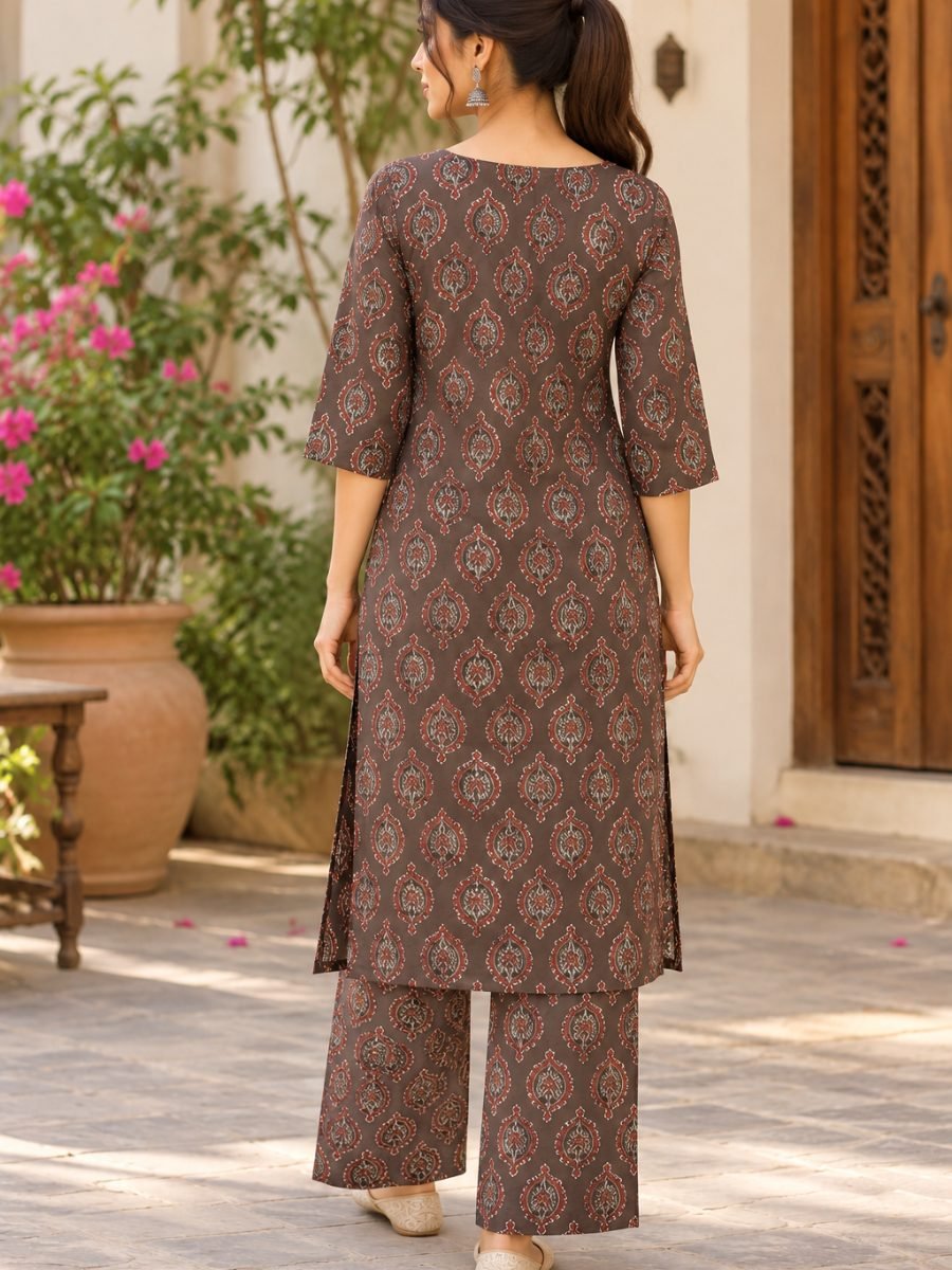 Zariya Ajrakh Printed Kurta Pant Set