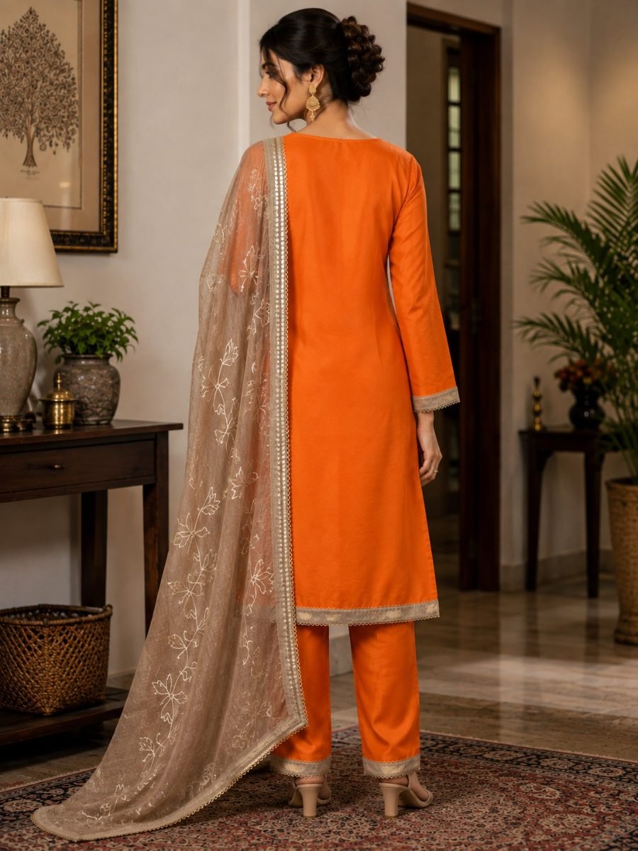 Kesari Mehr Russian Silk 3-Piece Suit Set