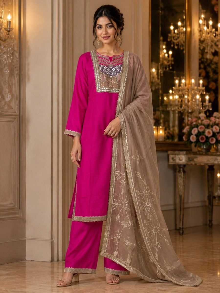 Rani Mehr Russian Silk 3-Piece Suit Set