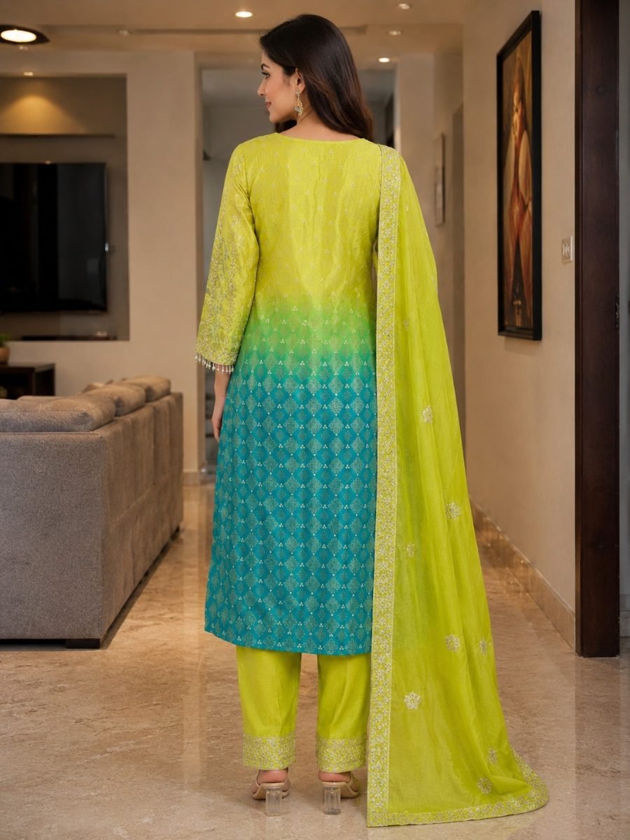 Mehreen Dual Tone Chinnon Pakistani Suit